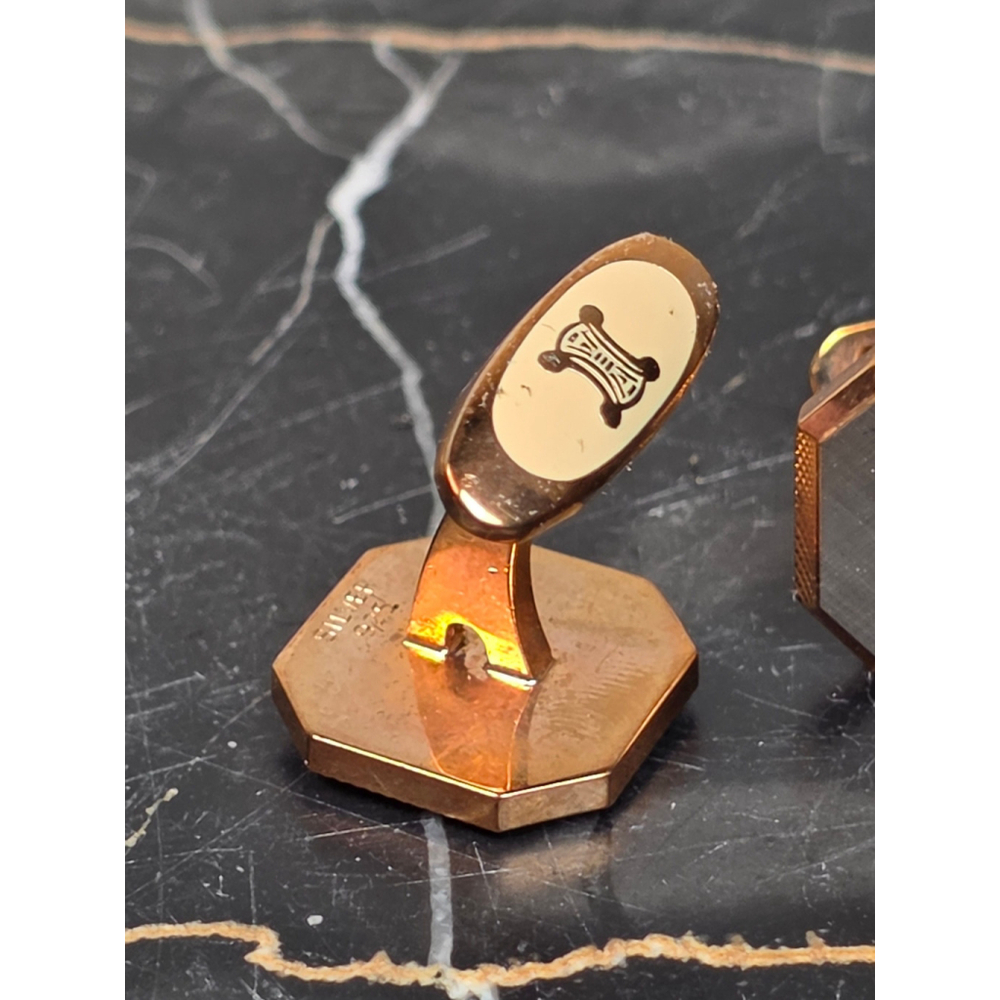 Celine Paris 925 Sterling Silver Triomphe Cufflinks Large - Picture 7 of 8